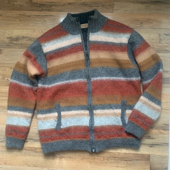 🦙Alpaca Wool🦙WALIKI Cardigan Full Zipper & Lined Gorgeous Colorway  Pockets too! - Picture 16 of 16